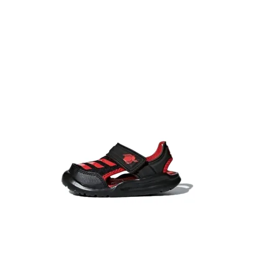 Adidas Fortaswim I Low Топ Обувь для малышей Черный Красный Infant And Toddler
