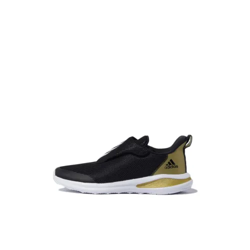 Adidas Fortarun Slip-Resistant Низкий Топ Детская Беговая Обувь Черный Золото Детская