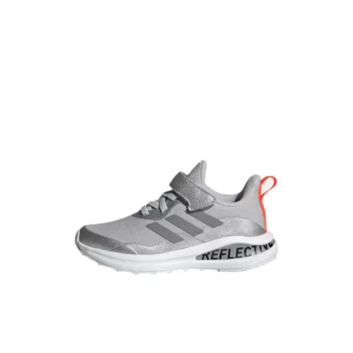 Adidas Fortarun El K Slip Resistant Низкий Топ Детская Беговая Обувь Ярко-Серебристый Детский
