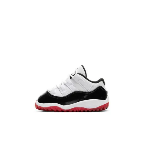 Jordan Air Jordan 11 Ретро Low 'Concord Темно-красный цвет' Устойчивый к истиранию Низкий Топ Повседневный Черный Красный Для малышей и детей дошкольного возраста