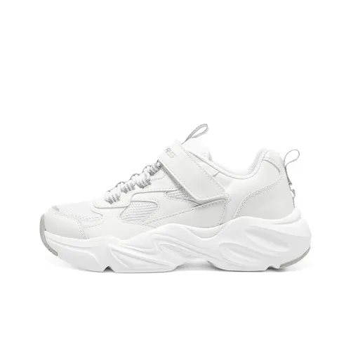 Skechers Износостойкие Дышащие Низкие Кеды для Детей Lifestyle Shoes Белый Серый