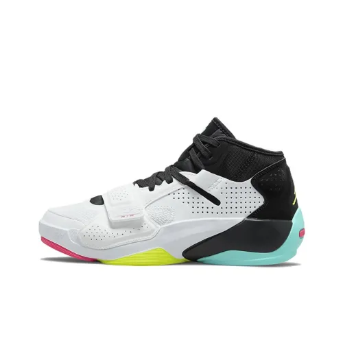 Джордан Zion 2 Противоскользящие Амортизация Устойчивые к износу MID Топ Детские Баскетбольные кроссовки Белый Черный