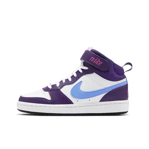 Nike Court Borough Mid2 Slip Resistant Амортизация Устойчивость к истиранию MID Топ Детские Скейтбординги