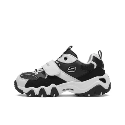 Skechers Kids Slip-Resistant Shock Absorbers с устойчивостью к истиранию низкий топ повседневная обувь белый и черный