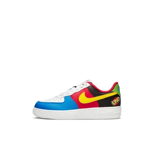 Nike Air FORCE 1 Low Топ Скейтборд Кроссовки Синий Белый Красный Для детей 3-7 лет