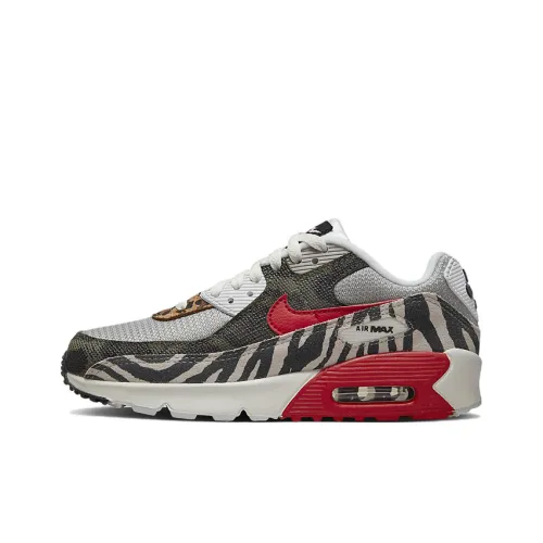 Nike Air Max 90 LTR Low Топ Kids Lifestyle Shoes Черный Белый Красный Подростки