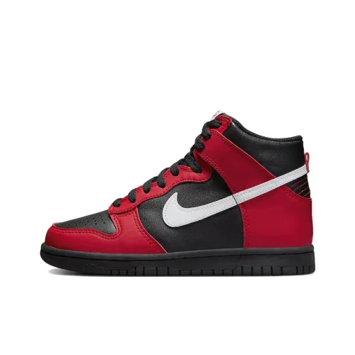 Nike Dunk High Топ Детские Скейтбординги Черный Красный