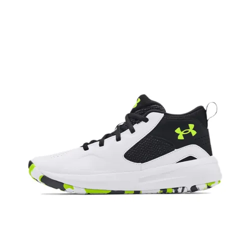 Under Armour Lockdown 5 Амортизаторы Shock Absorbers Противоскользящие Устойчивые к истиранию MID Топ Детские Баскетбольные кроссовки Подростки