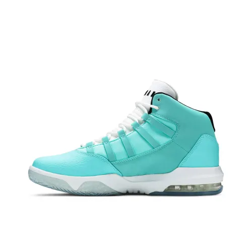 Jordan Max Aura 1 Амортизаторы Slip-resistant Abrasion-resistant MID Топ Винтажные баскетбольные кроссовки Синий Подростки