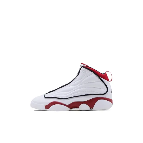 Джордан Pro Strong Противоскользящий Амортизация Устойчивый к истиранию MID Топ KIDS Lifestyle Shoes Белый Красный