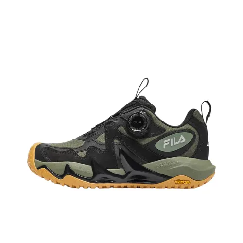 FILA KIDS BOA Slip-resistant Shock Absorbers Низкий Топ Детская Туристическая Обувь Черный Зеленый Подростки