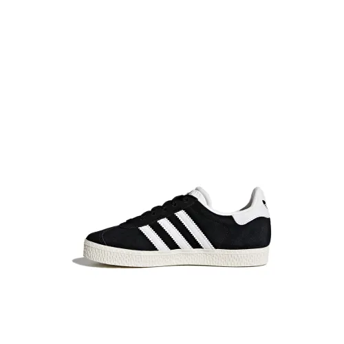 Adidas Originals Gazelle Аbrasion Resistant Низкий Топ Детские Скейтбординги Черный Белый Для детей 3-7 лет