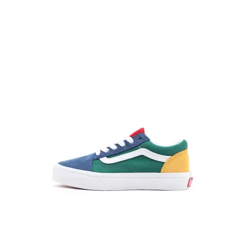 Vans Old Skool Collection Низкий Топ Детские Скейтбординги Сине-зеленый для детей 3-7 лет