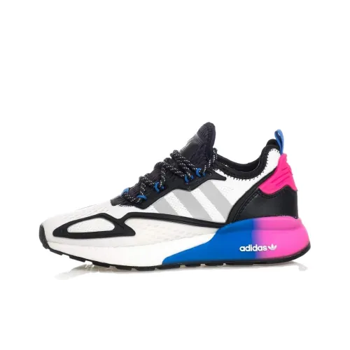 Adidas Originals ZX 2K Boost J Устойчивый к истиранию Низкий Топ Спортивная Повседневная Обувь Черный Розовый Синий Подростки