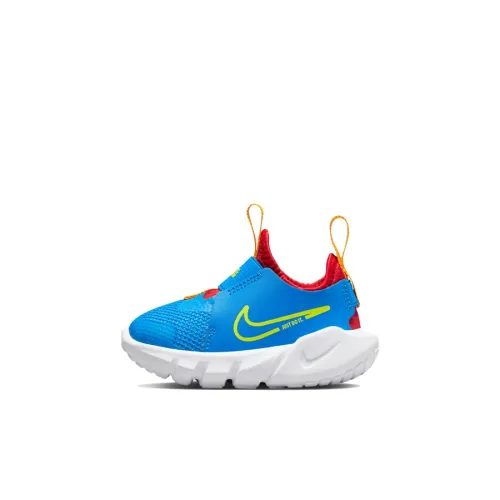Nike Flex Runner 2 Противоскользящие амортизаторы Низкие беговые кроссовки Синие Красные для малышей и детей младшего возраста