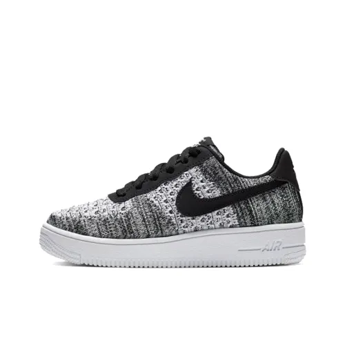 Nike Air Force 1 Flyknit 2,0 Low Топ Детские Скейтбординги Серый Подростки
