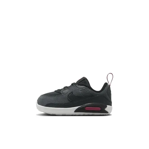 Nike Air Max 90 Cot Low Топ Обувь для малышей Черный серый красный Infant And Toddler