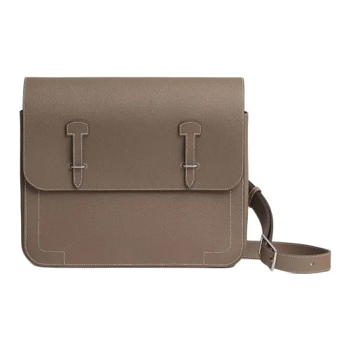 HERMES Эпсомская кожа Сумка через плечо Женская 18 ÉToupe Слоновая серый