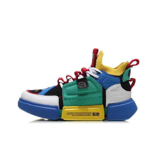 LINING YOUNG Essence 2 ACE Париж Модный Week MID Топ Детские Баскетбольные Кроссовки Сине-зеленый Подростки