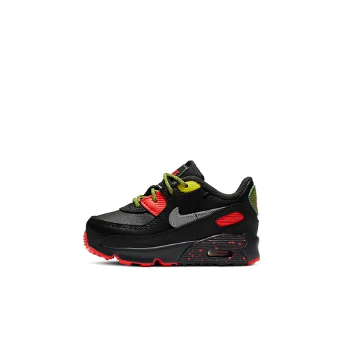 Nike Air Max 90 Low Топ Обувь для малышей Черный красный зеленый Infant And Toddler