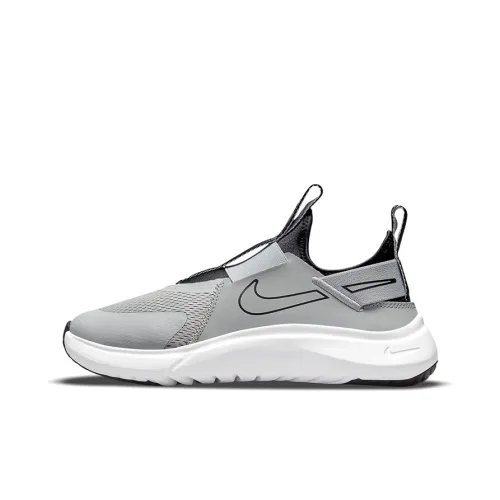 Nike Flex Plus Slip-Resistant Дышащий Легкий Амортизация Низкий Топ Детские Беговые Кроссовки Серый Черный Подростки