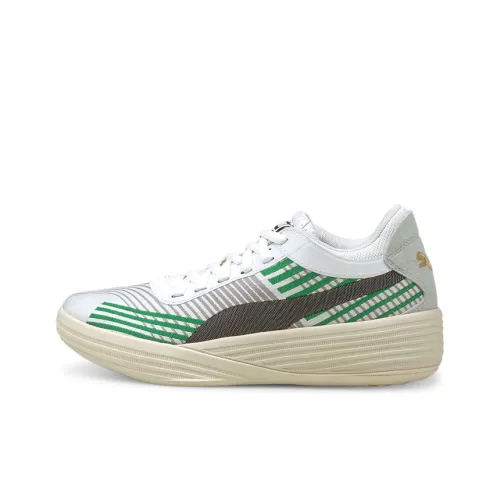 PUMA Clyde All Pro Low Топ Детские Баскетбольные Кроссовки Серый Черный Зеленый Подростки