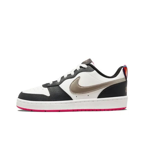 Nike Court Borough Low 2 SE1 Устойчивый к истиранию Низкий Топ Детские Скейтбординг Белый Черный Серебряный