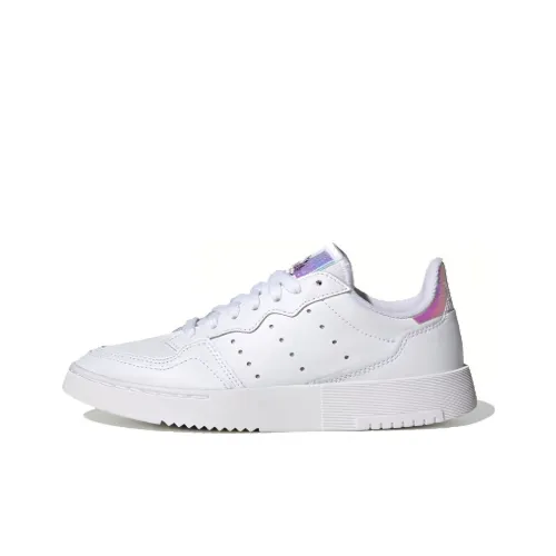 Adidas Originals Super Court J Slip Resistant Низкий Топ Детские Скейтбординг Белый Фиолетовый Розовый Подростки