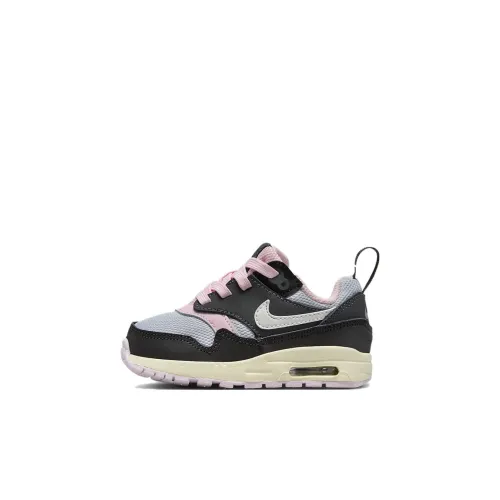 Nike Air Max 1 Амортизация Низкий Топ Обувь для малышей Черный Розовый Infant And Toddler