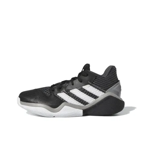 Adidas Harden Stepback 1 Slip-Resistant Abrasion-Resistant Low Top Children's Basketball Shoes Black White Teenagers Adidas Harden Stepback 1 Slip-Resistant Abrasion-Resistant Низкий Топ Детские Баскетбольные Кроссовки Черный Белый Подростки