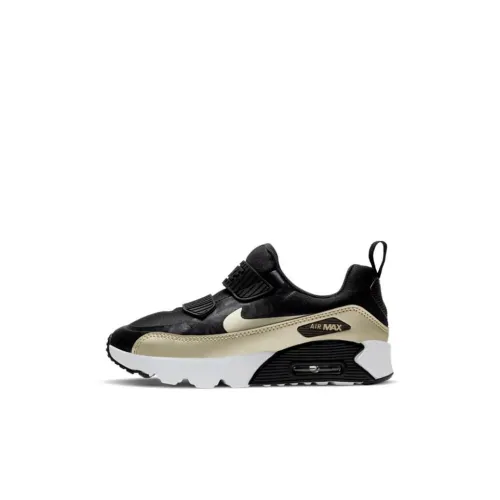 Nike Air Max 90 Tiny Low Топ Беговые кроссовки Черный золотой Дети Возраст 3-7 лет