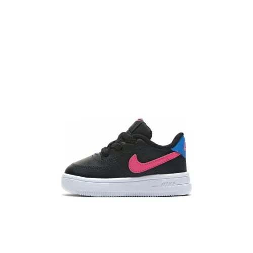 Nike Air Force 1'18 Устойчивые к истиранию Низкие Кроссовки для скейтбординга Черные Розовые Для малышей и детей дошкольного возраста