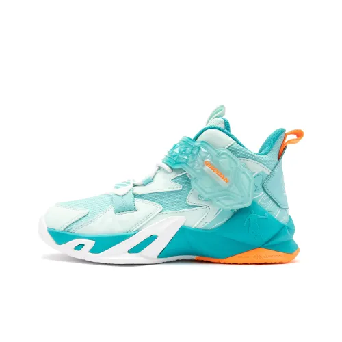 QIAODAN Амортизация Износостойкий MID Топ Детские Баскетбольные Кроссовки Белый Синий