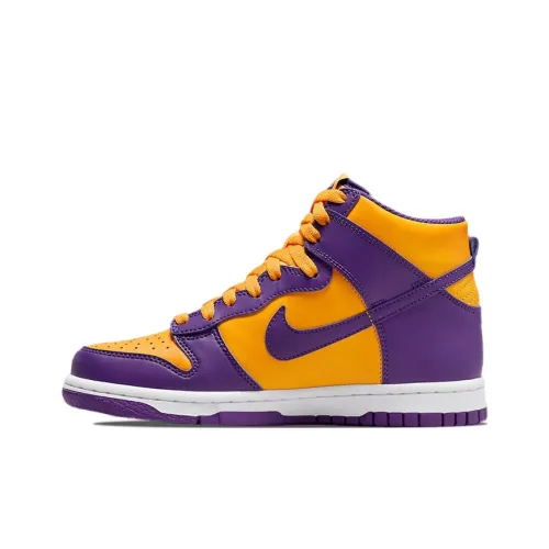 nike Dunk 'LSU' Slip Resistant Abrasion Resistant High Топ Детские Скейтбординги Фиолетово-желтый Подростки