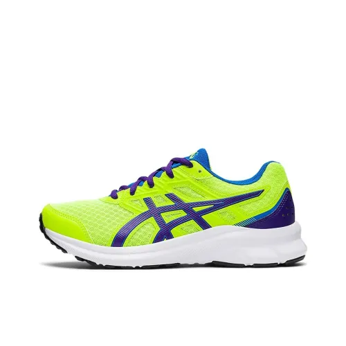 Asics Jolt 3 Устойчивый к истиранию Низкий Топ Детская Беговая Обувь Неоновый Зеленый Подростки