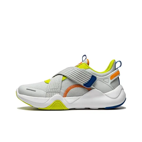 LINING YOUNG Противоскользящие Устойчивые к истиранию Низкие Кеды для детей Лайфстайл Обувь Серый Зеленый