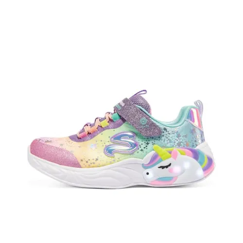 Skechers Kids Противоскользящие амортизирующие абразионные MID топ KIDS Lifestyle Shoes Фиолетовый цвет