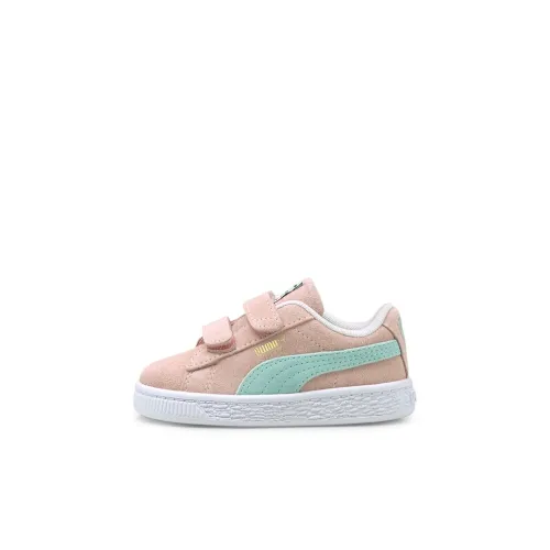 PUMA Suede Series Classic XXI Low Топ Обувь для малышей Розовый зеленый белый Infant And Toddler