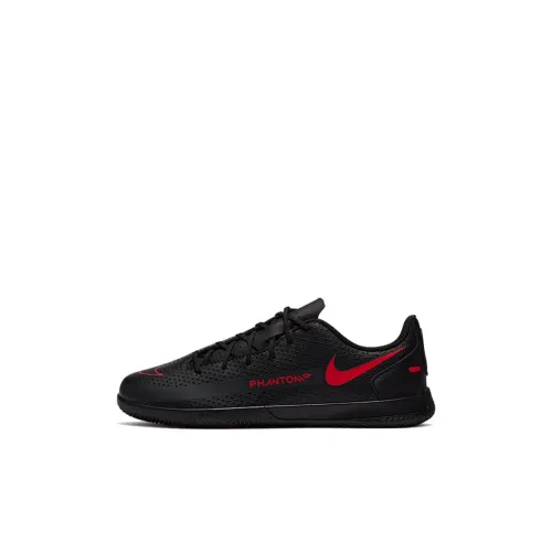 nike Phantom GT nike Jr. Клуб IC Противоскользящие амортизаторы Низкий Топ Детские футбольные бутсы Черный Красный Детский
