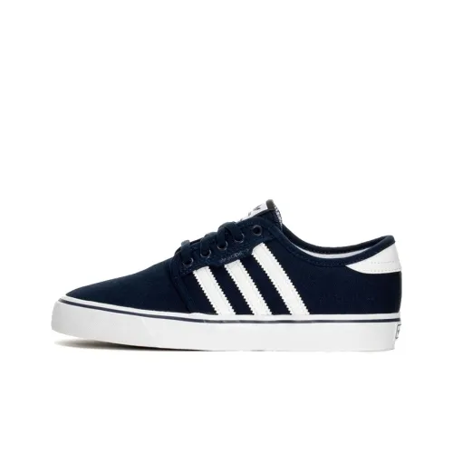 Adidas Originals Seeley J Low Топ Детские Скейтбординги Темно-синий Белый Подростки