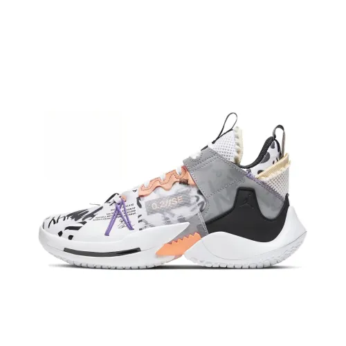 Джордан Why Not Zer0,2 SE GS MID Топ Детские Баскетбольные Кроссовки Серый Оранжевый Подростки