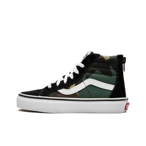 Vans SK8 High Топ Детские Скейтбординги Черный Зеленый Подростки