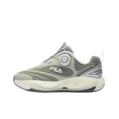 FILA KIDS BOA Slip-Resistant Rebound Low Top Детская беговая обувь Серый Зеленый Подростки