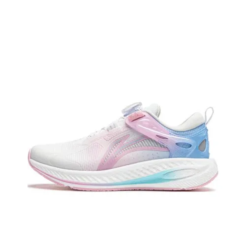 LINING YOUNG Great White Shark 2,0 Устойчивый к истиранию Дышащий Низкий Топ Детские Беговые Кроссовки Белый Розовый