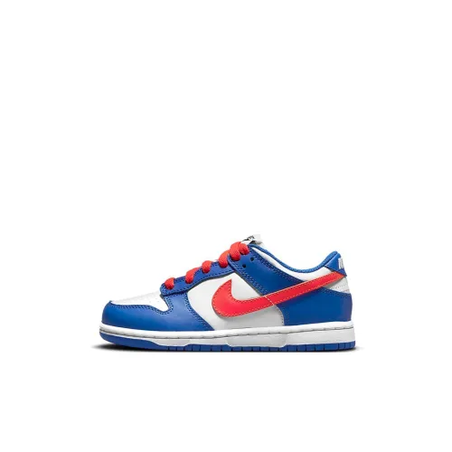 Nike Dunk Knicks Устойчивые к истиранию Низкие Скейтборд Кроссовки Синие Оранжевые Пэчворк Для детей 3-7 лет
