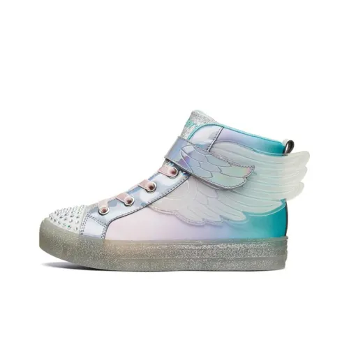 Skechers Shuffle Brights High Топ Детские Скейтбординги Серебряный Многоцветный Подростки