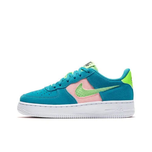 Nike Air FORCE 1 LV8 Low Топ Детские Скейтбординги Сине-зеленый Подростки