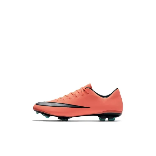 nike Jr Mercurial Vapor X FG Твердый Корт Противоскользящий Устойчивый к Износу Низкий Топ Детские футбольные бутсы Апельсин Детский