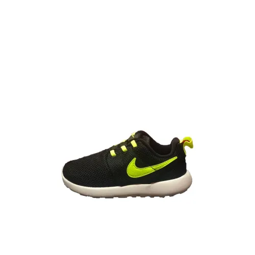 Nike Roshe One Low Топ Беговые кроссовки Черно-зеленый Infant и Toddler