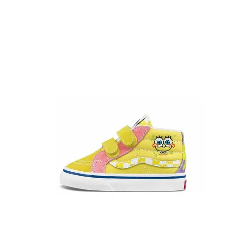 Sandy Liang x SPONGEBOB SQUAREPANTS x Vans SK8 Коллаборация MID Топ Обувь для малышей Желто-розовый Infant And Toddler